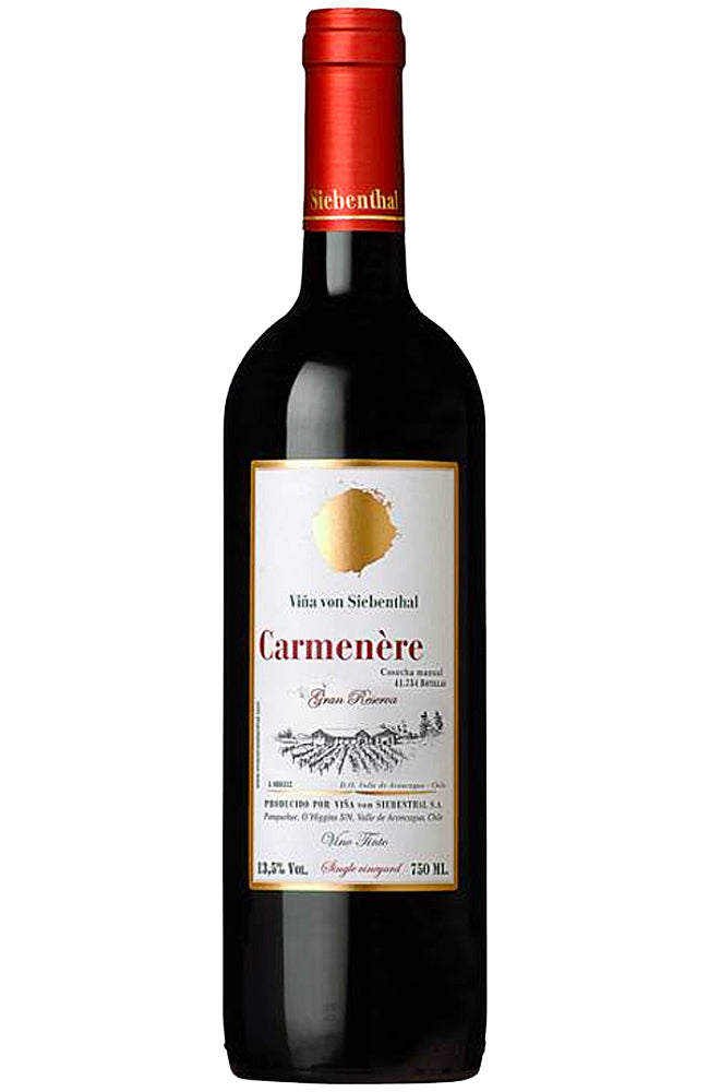 Viña von Siebenthal Carmenère Red Wine Bottle