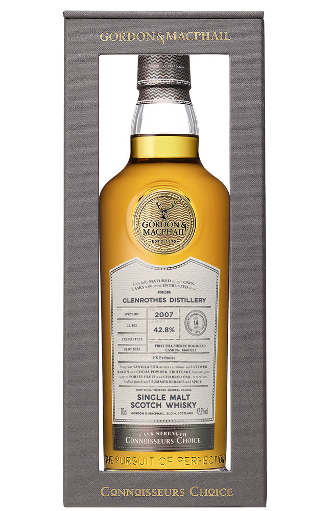 Gordon & MacPhail Connoisseurs Choice Glenrothes Distillery Cask Strength 14 Year Old Single Malt Whisky Bottle