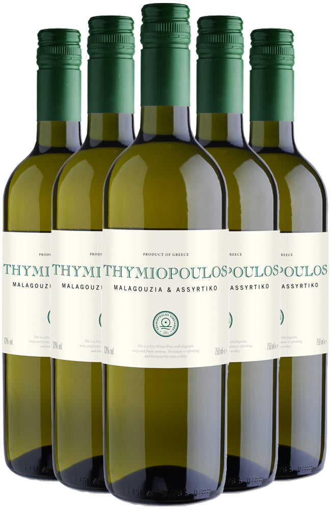 Thymiopoulos Vineyards Malagouzia & Assyrtiko White Wine 6 bottle case
