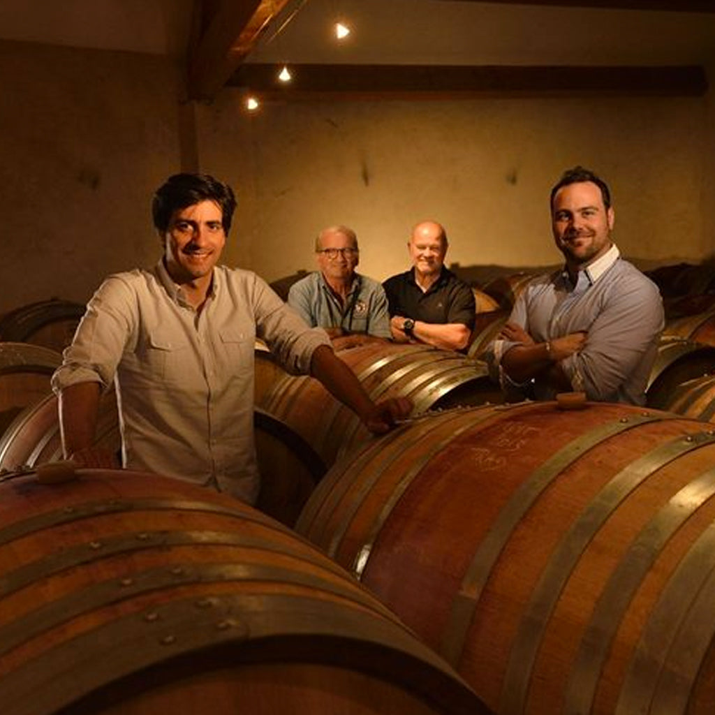 The Gonnet Family in the barrel cellar