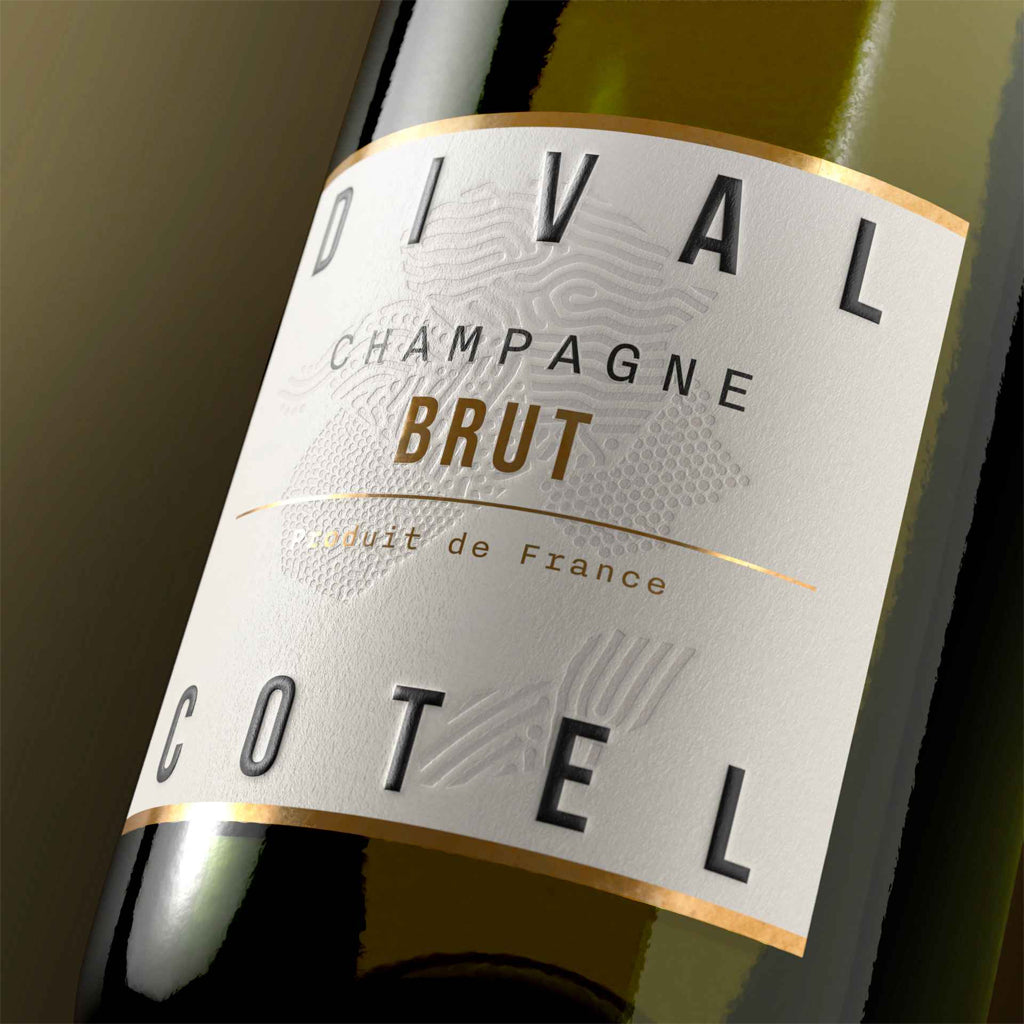 Champagne Dival Cotel Brut Champagne Bottle Close-up Label