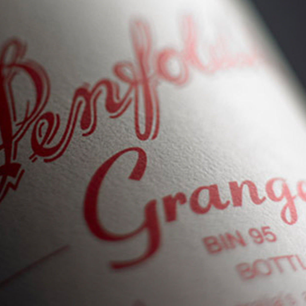Close up of Penfolds Grange Wine Label 