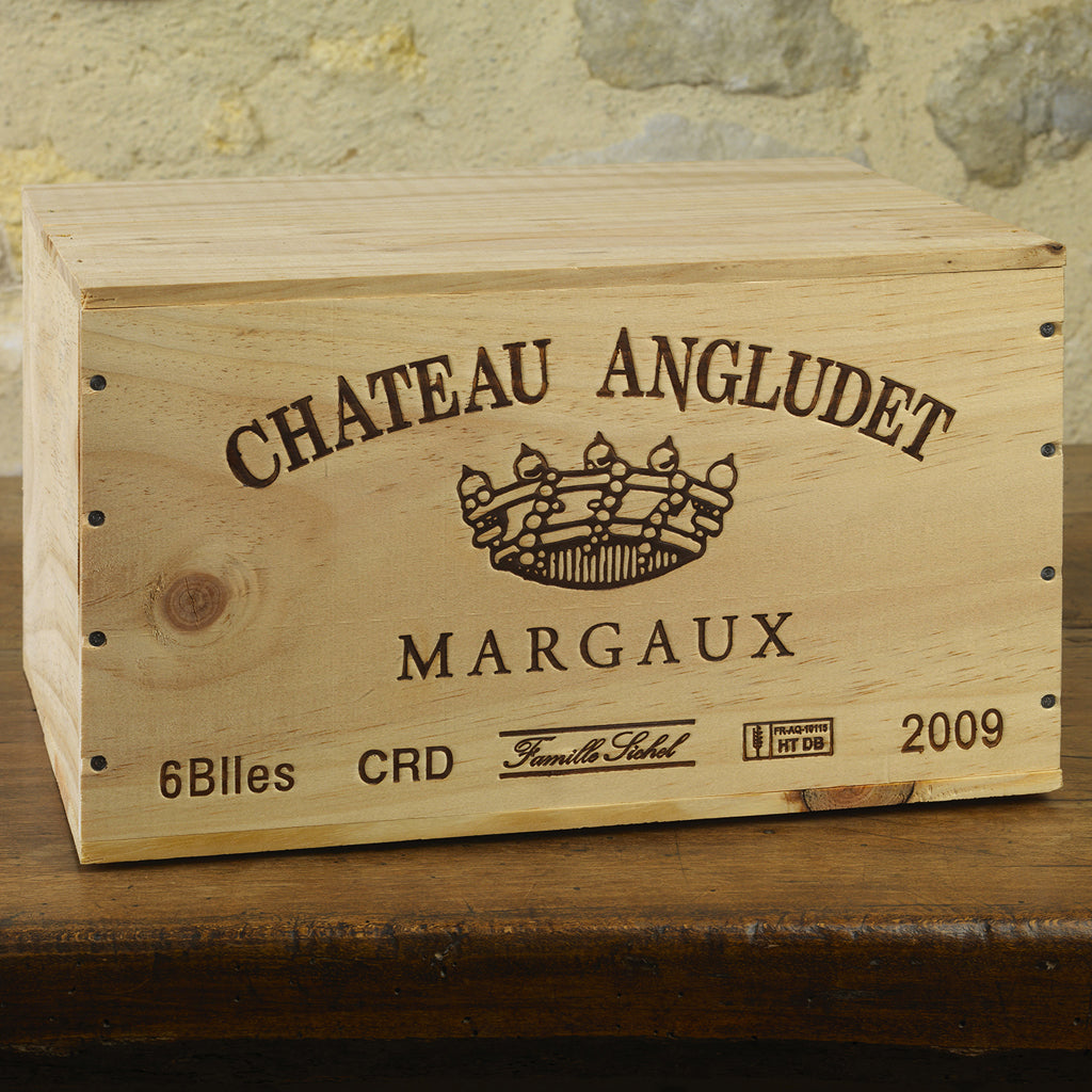 Château Angludet Margaux Wooden Wine Bottle Crate