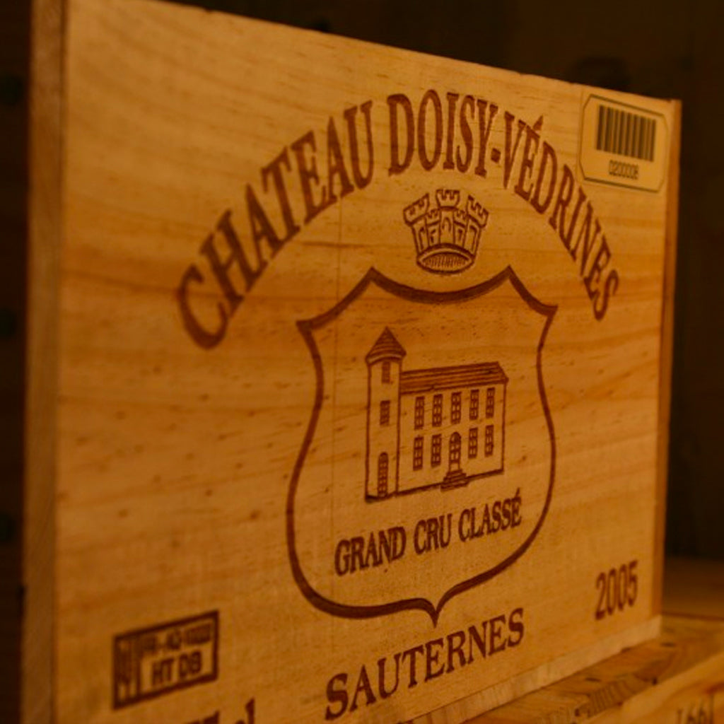 Wooden Wine Box Case End of Doisy-Védrines Sauternes