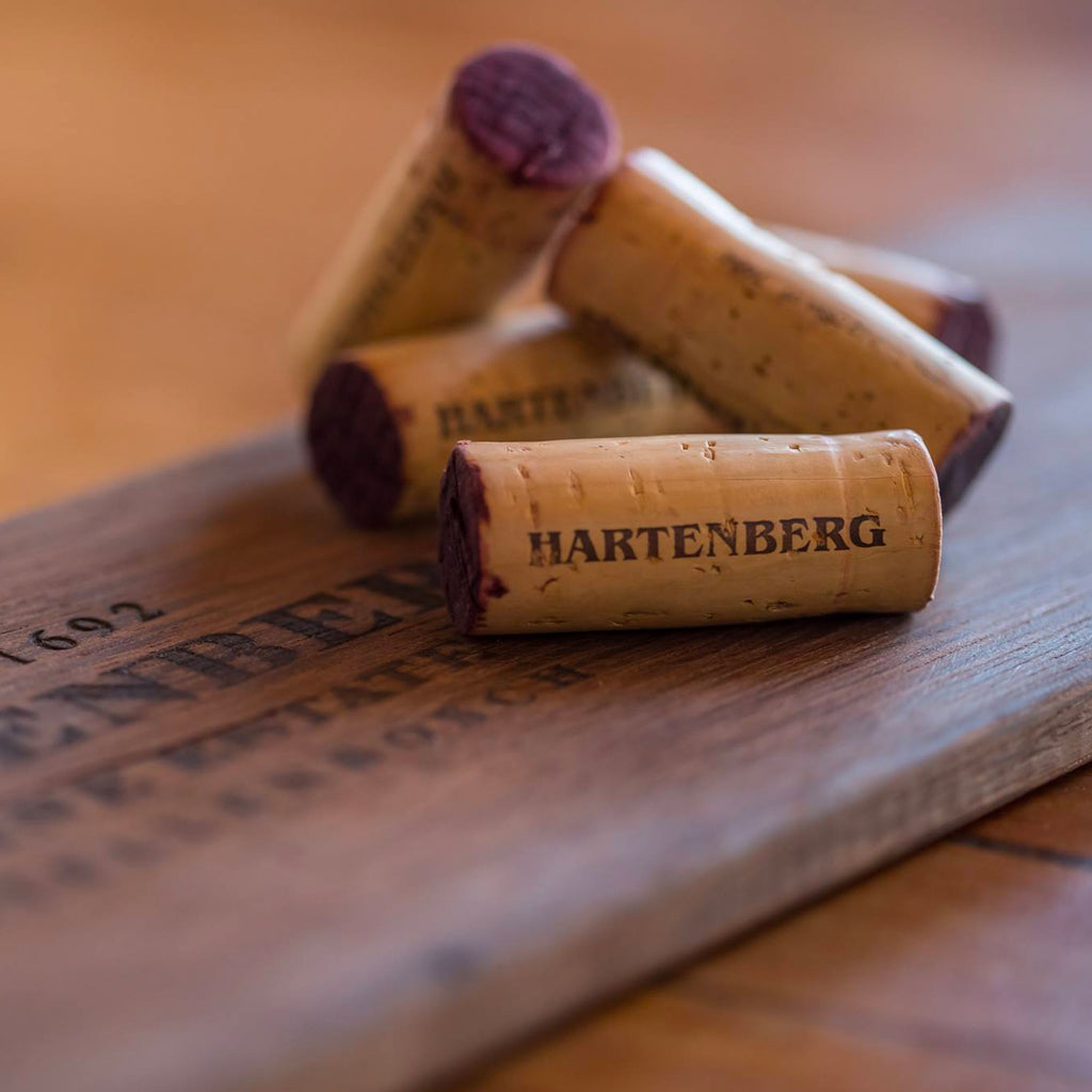 Collection of Hartenberg Wine Corks on Display