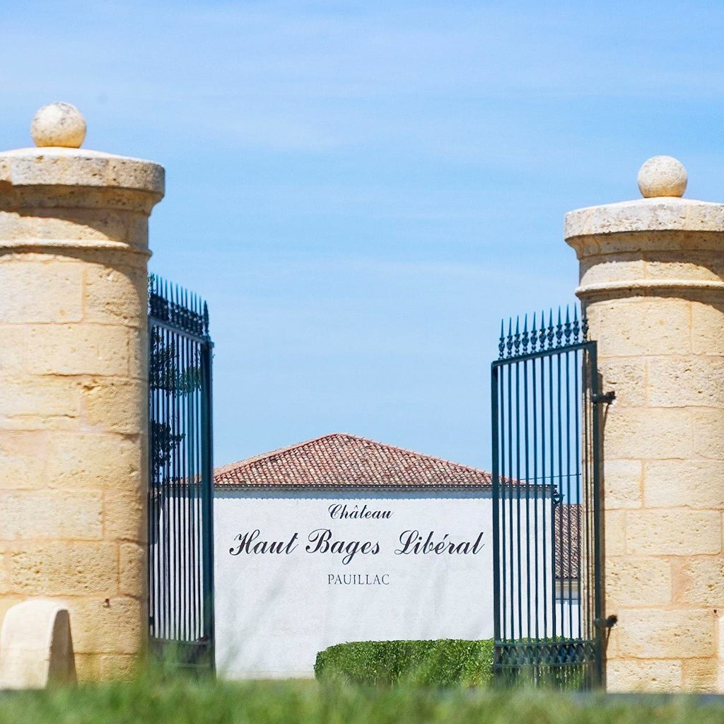 Entrance gates to the Château Haut-Bages Libéral property in Pauillac.