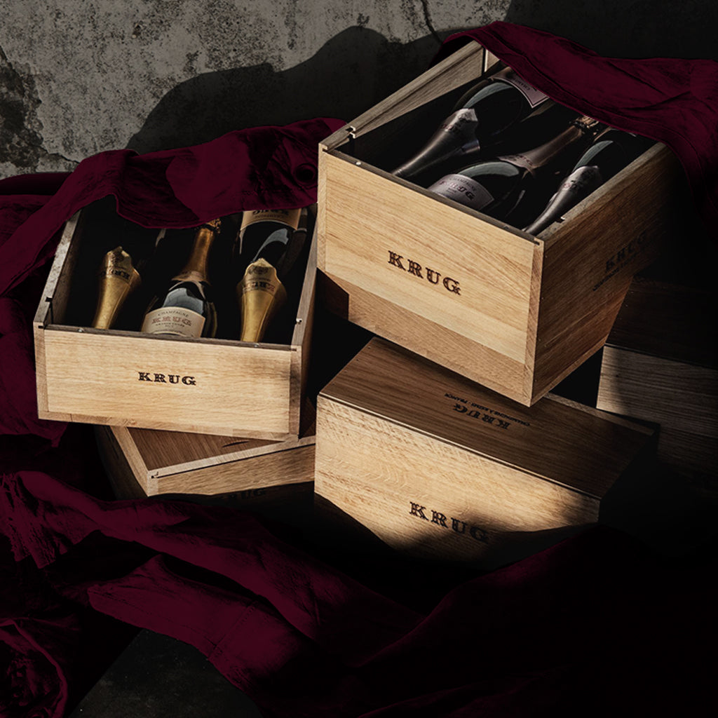 Champagne Krug in Wooden Boxes