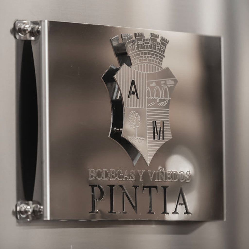 Bodegas y Viñedos Pintia Plaque on Stainless Steel Fermenting Vat