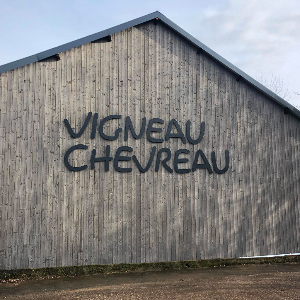 New Winery Building with Vigneau Chevreau written on wall