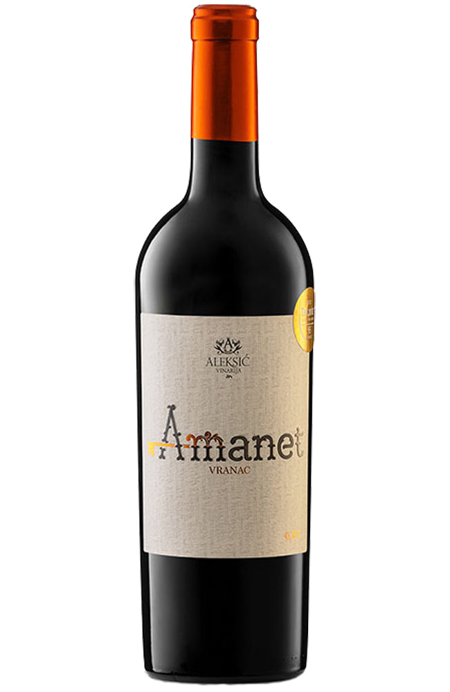 Aleksić Winery Amanet Vranac Serbian Red Wine Bottle