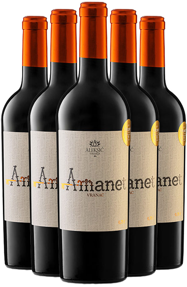 Aleksić Winery Amanet Vranac Serbian Red Wine 6 Bottle Case