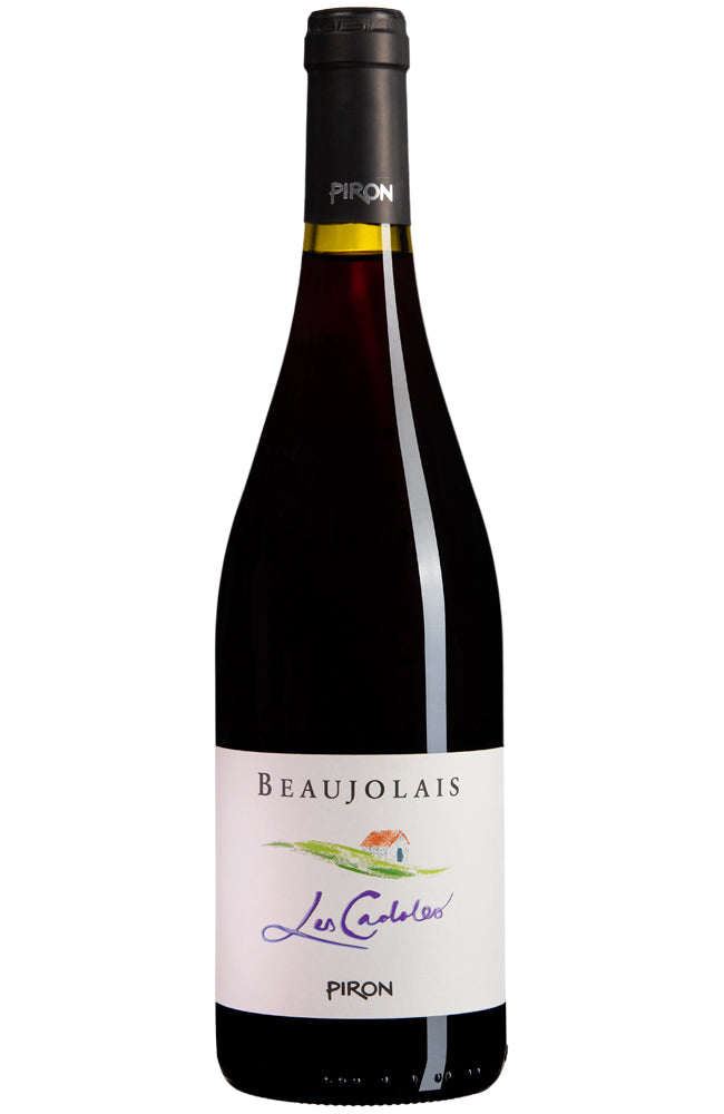Maison Piron Beaujolais Les Cadoles Red Wine Bottle on a White Background