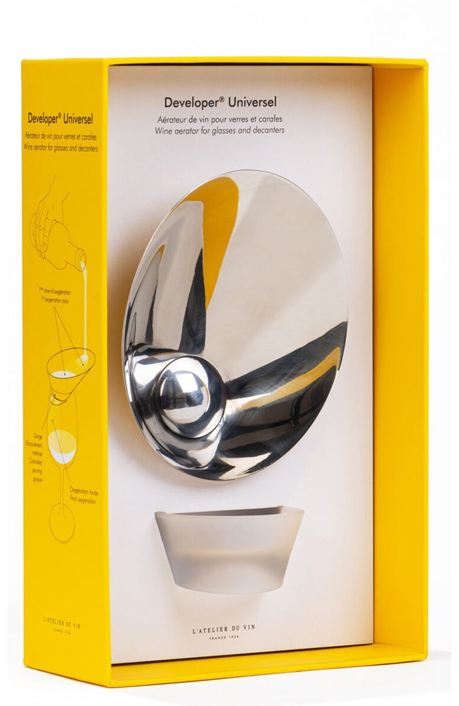 L'Atelier du Vin Stainless Steel Universal Developer & Base Wine Aerator in Gift Box