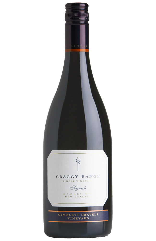 Craggy Range Gimblett Gravels Hawke's Bay Syrah Red Wine Bottle on a white background