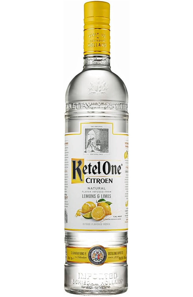 Ketel One Citroen bottle on a white background