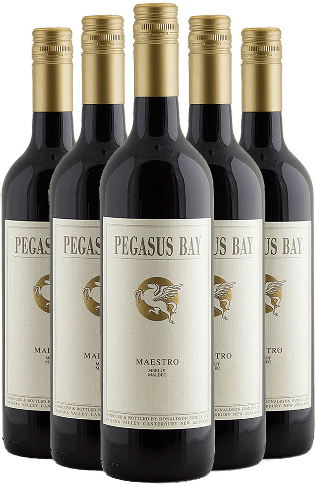 Pegasus Bay Maestro Merlot Malbec Red Wine 6 Bottle Case