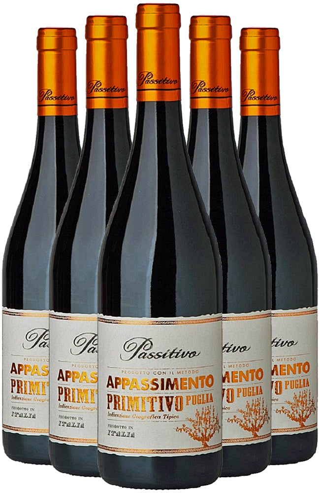 Cantine Paolo Leo Passitivo 'Appassimento' Primitivo Puglia Red Wine 6 Bottle Case