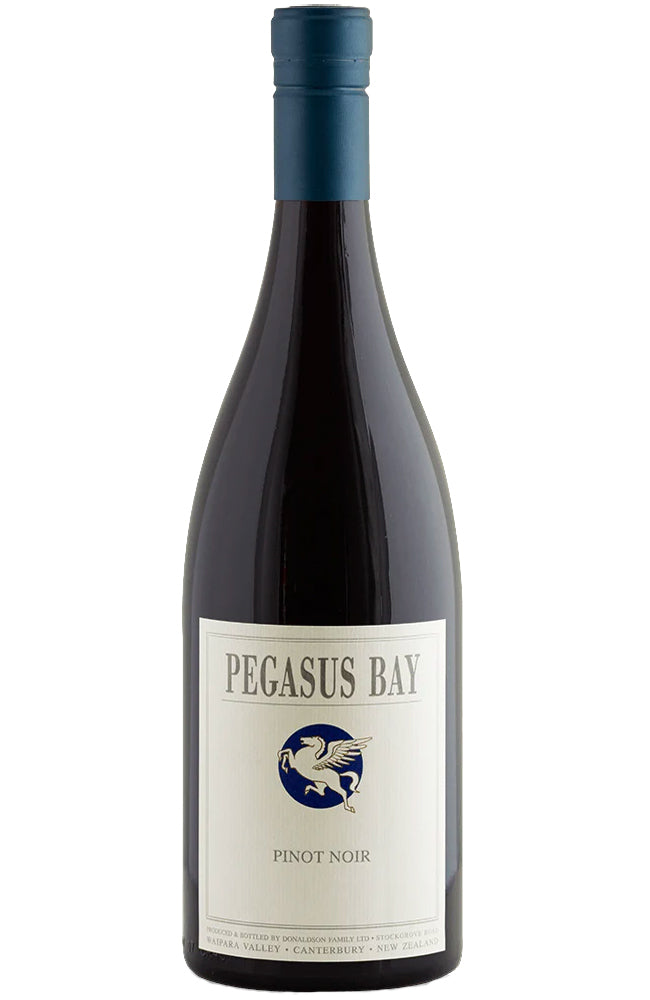 Pegasus Bay Canterbury Pinot Noir Red Wine Bottle on a white background