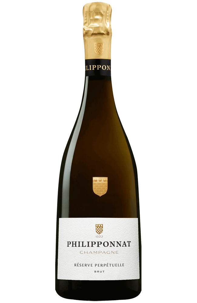 Bottle of Philipponnat Reserve Perpetuelle champagne on a white background