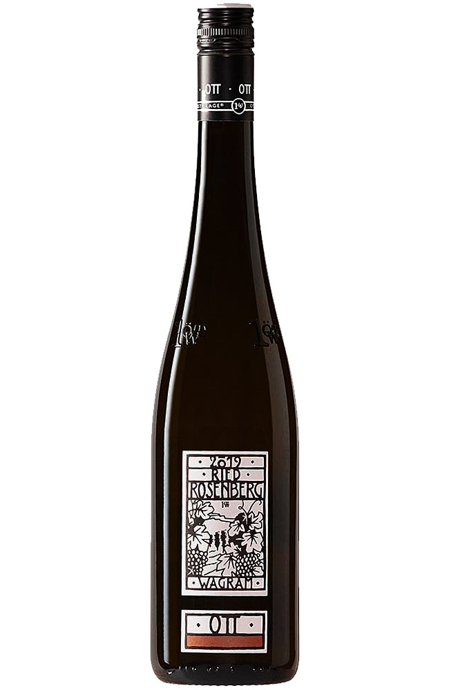 A bottle of OTT Grüner Veltliner Ried Rosenberg 1ÖTW Feuersbrunn on a white background