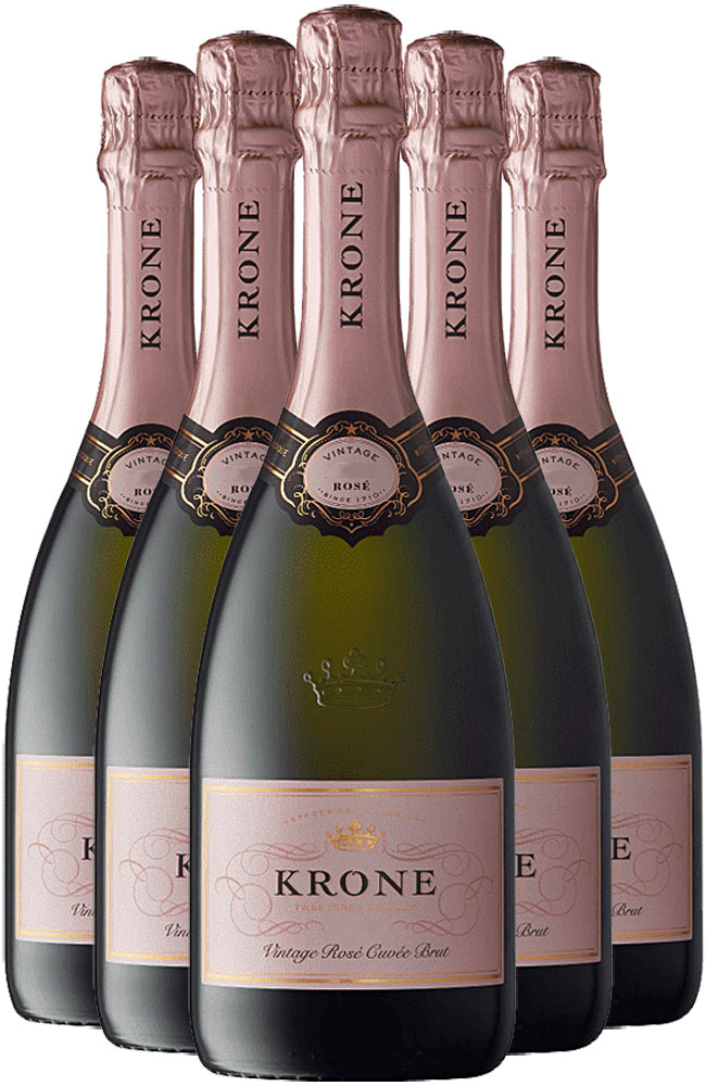 Krone Cap Classique Vintage Rosé Cuvée Brut South African Sparkling Wine 6 Bottle Case