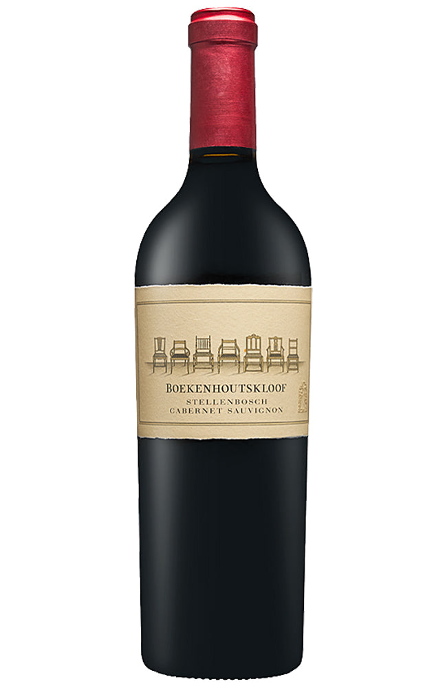 Bottle of Boekenhoutskloof Stellenbosch Cabernet Sauvignon on a white background