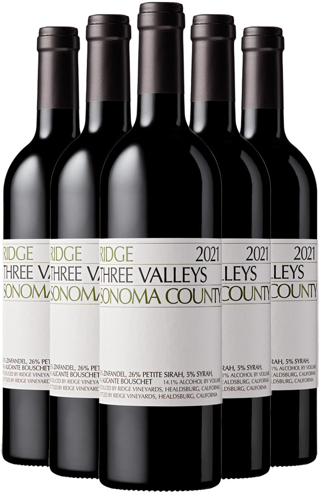 Ridge Three Valleys Sonoma County Red Wine Six Bottle Case