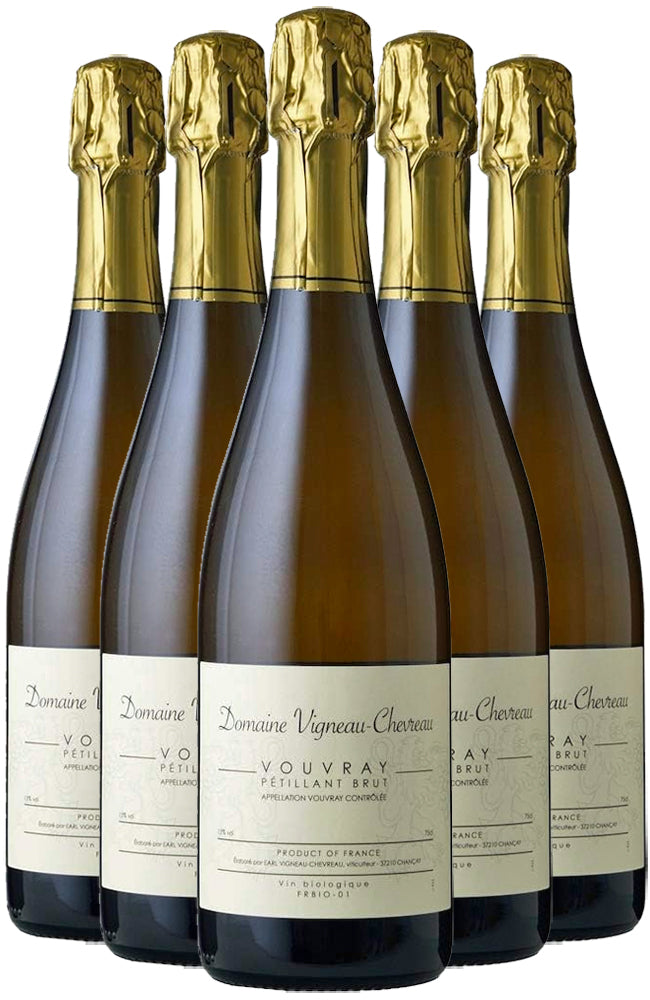 Domaine Vigneau-Chevreau Vouvray Pétillant Brut Sparkling Wine 6 Bottle Case