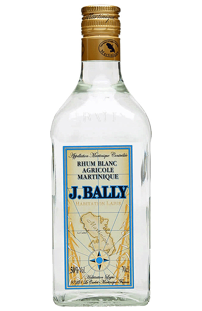 J. Bally Rhum Blanc Agricole Bottle on a White Background