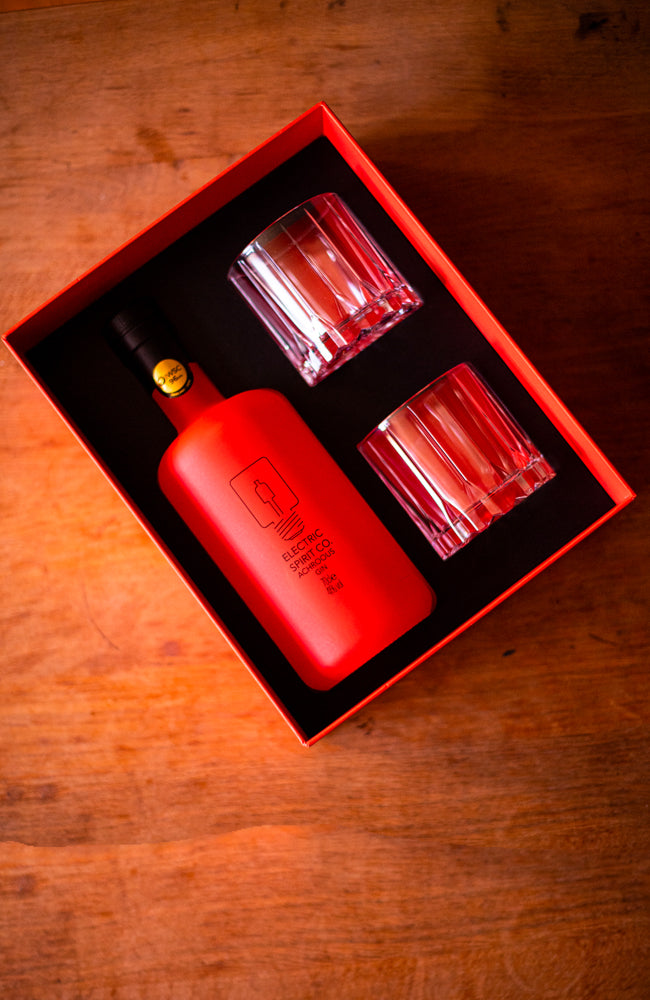 Electric Spirit Co. Achroous Gin & Riedel Glass Gift Set
