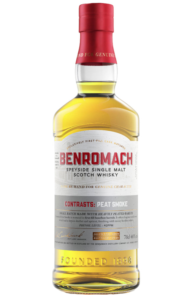 Benromach Contrasts Peat Smoke Speyside Single Malt Scotch Whisky Bottle