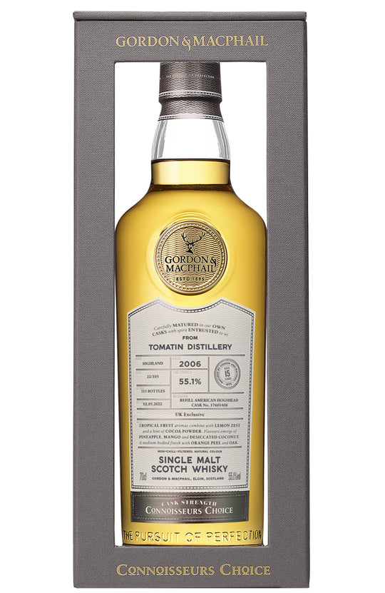 Gordon & MacPhail Connoisseurs Choice 15 Year Old Tomatin Cask Strength Single Malt Scotch Whisky