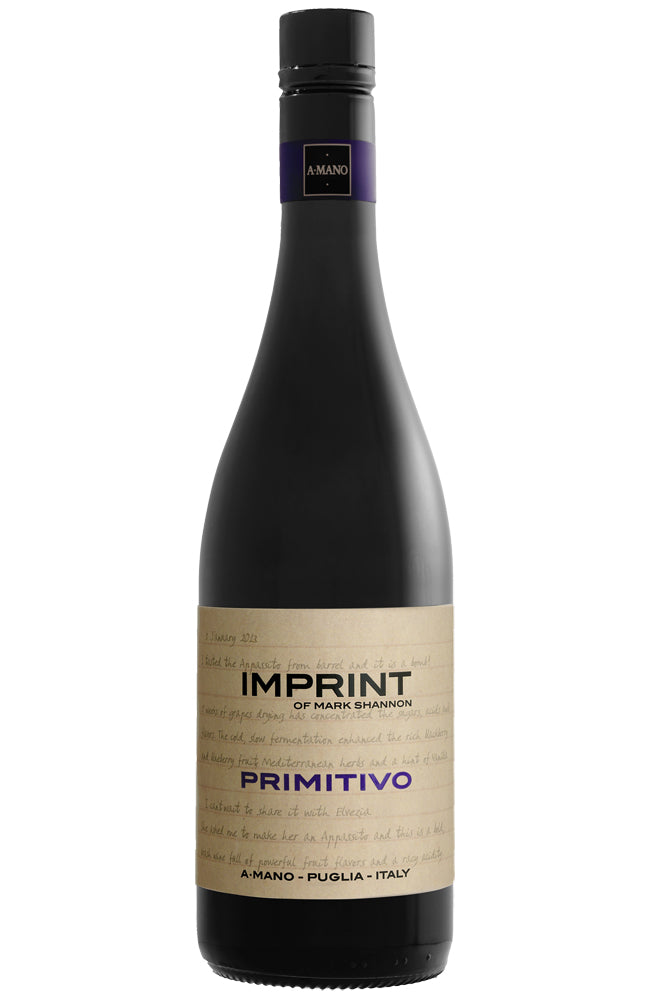 A Mano Imprint Primitivo Appassito Red Wine Bottle