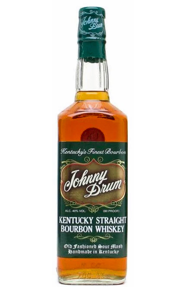 Johnny Drum Green Label Kentucky Straight Bourbon Whiskey Bottle