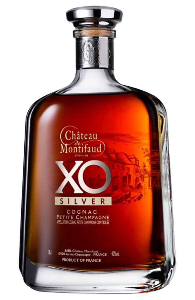 Château Montifaud XO Silver Cognac Petite Champagne Decanter Bottle